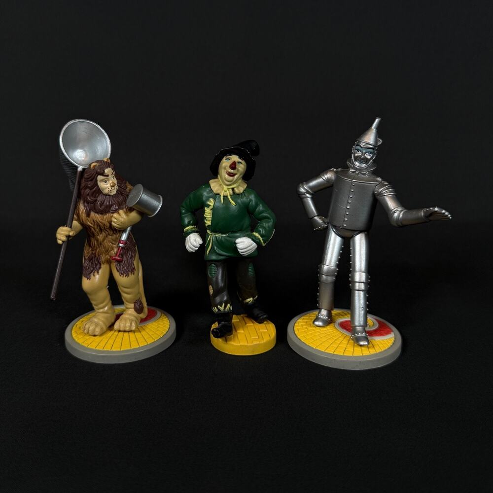 Lot of 3 Wizard of Oz Figurines Lion Scarecrow Tin Man Enesco Hamilton 1998/1987